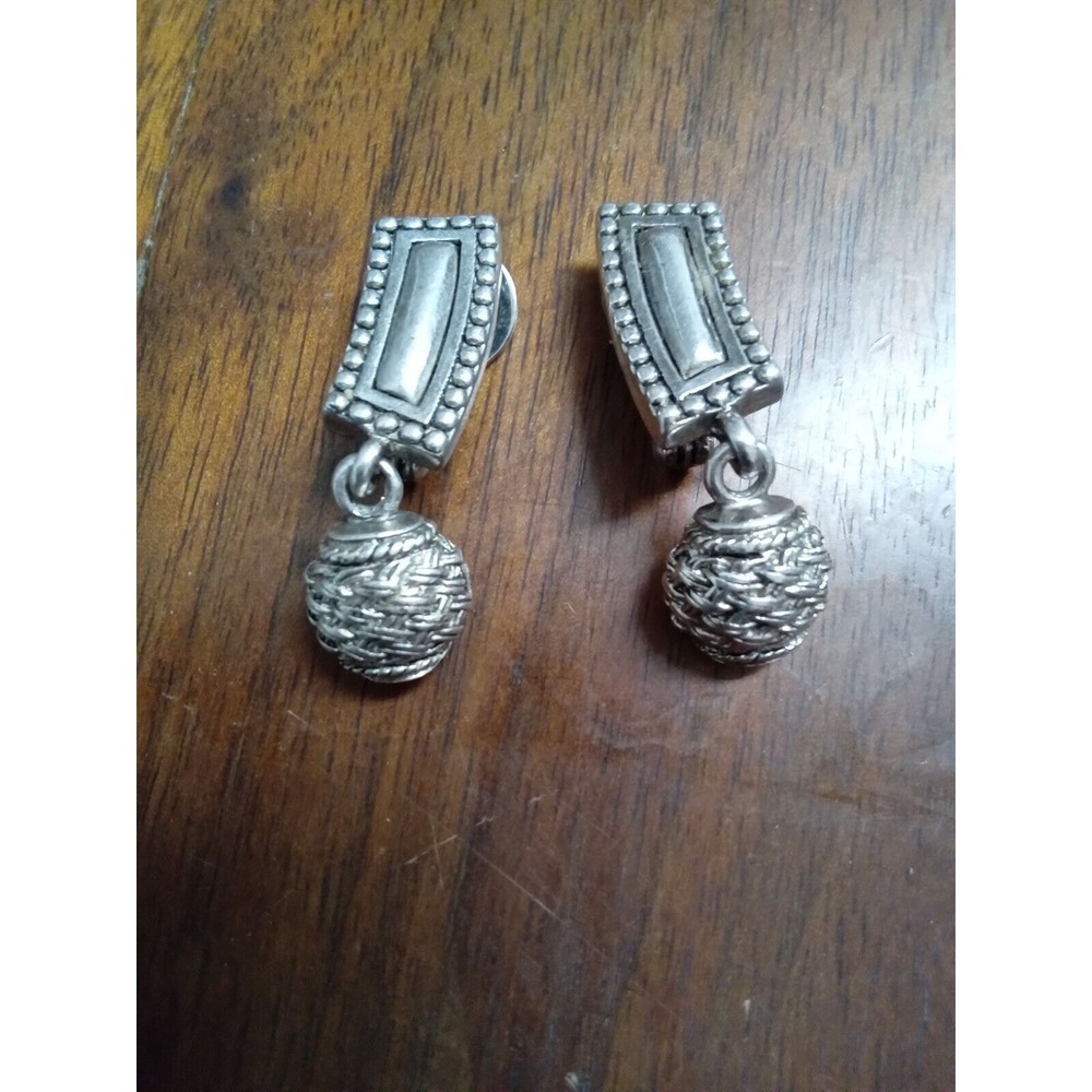 Earrings Clip on Silver baskets